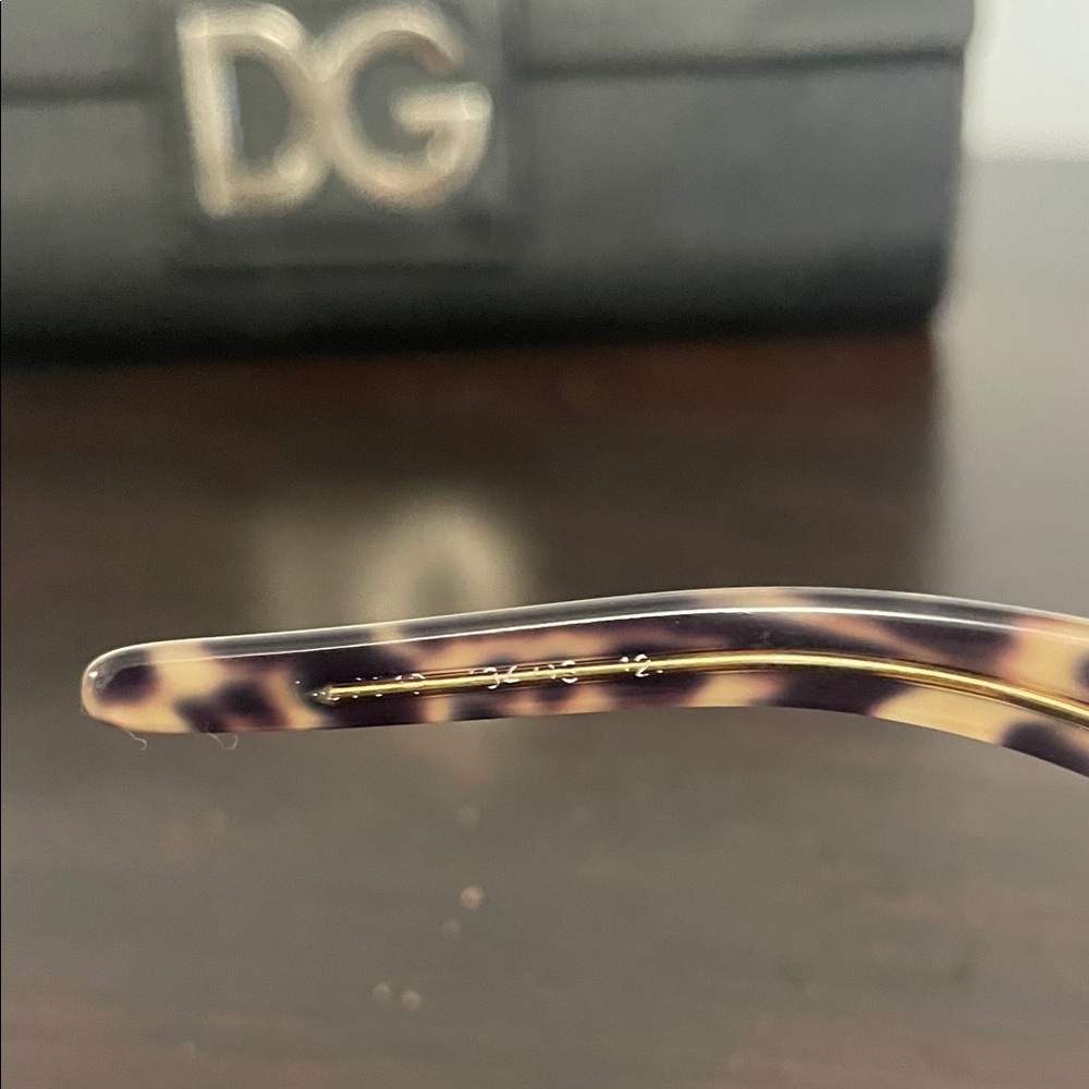 Dolce & Gabbana Brown Gradient Shield Sunglasses with Gold Accents - Picture 5 of 6